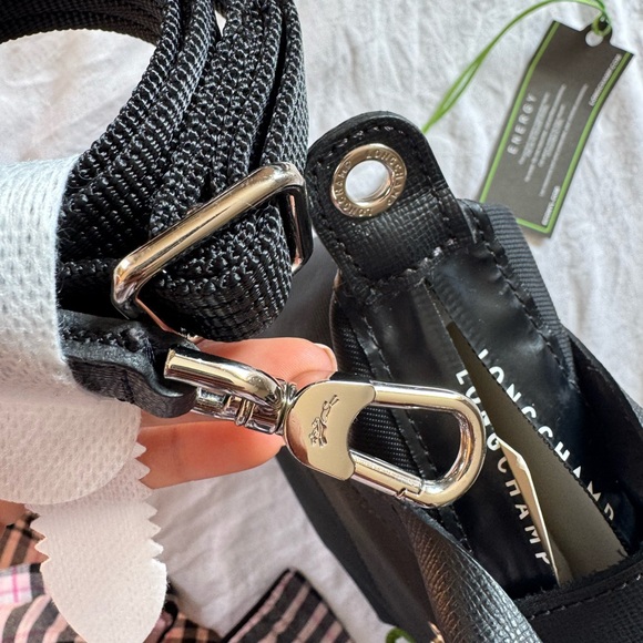 Long champ le pliage Black top handle small bag - Picture 10 of 10